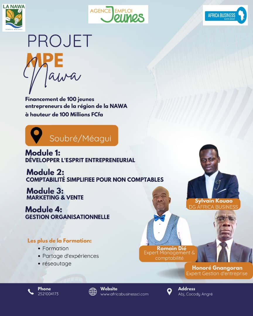 PHASE 2 du PROJET Micro et Petites Entreprises (MPE) de la NAWA: FORMATION DES BENEFICIAIRES